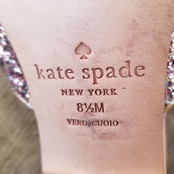 Kate Spade Gowen Pink Glitter Glitz and Glam Slip-on Mules 8.5 - Picture 9 of 10